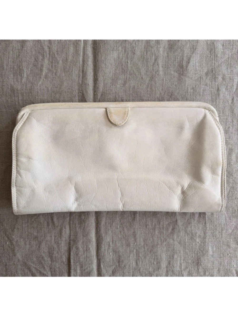 Bottega Veneta Vintage White Folding Evening Handbag Pouch Clutch Women